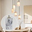 Modern Vetra 5-light pendant lamp with marble-look glass shades – brass Gold and black