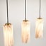 Vetra Pendant Light with Marble-Effect Glass Shades 5-light – Brass Gold and Black