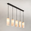 Vetra pendant lamp with marble-look glass shades, 5-light – brass Gold and Black
