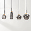 4-light pendant light Astra - smoked glass with rope accents