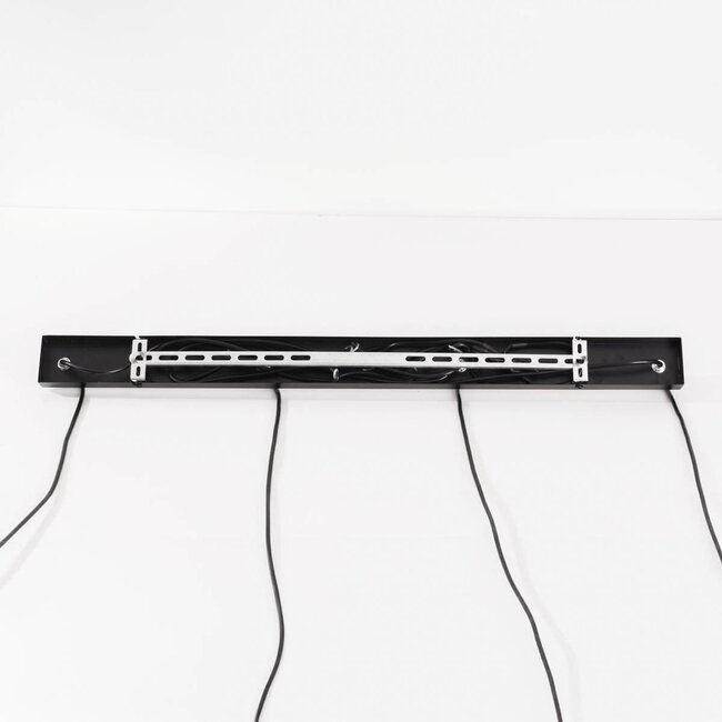 4-light pendant light Astra - smoked glass with rope accents