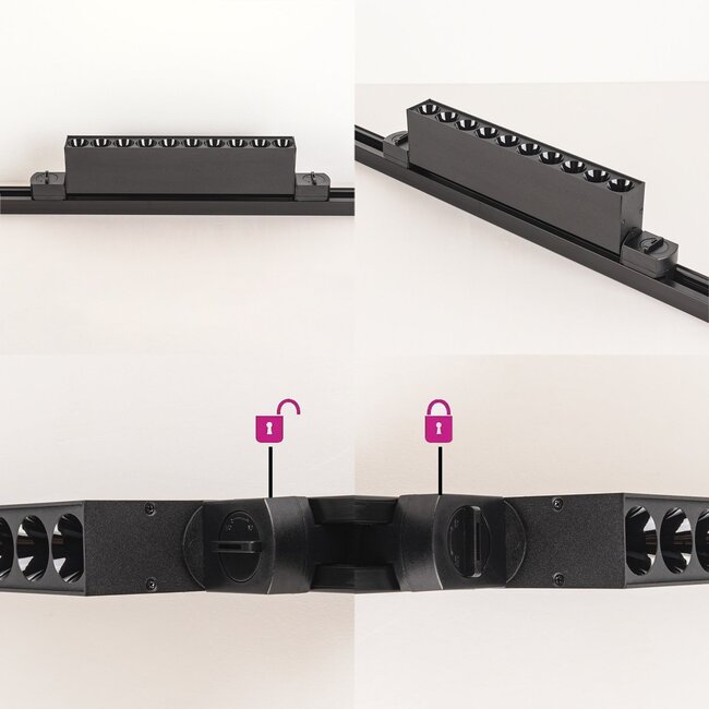 10W single-phase Nexu track spotlights with integrated LEDs in 3000K or 4000K - Black