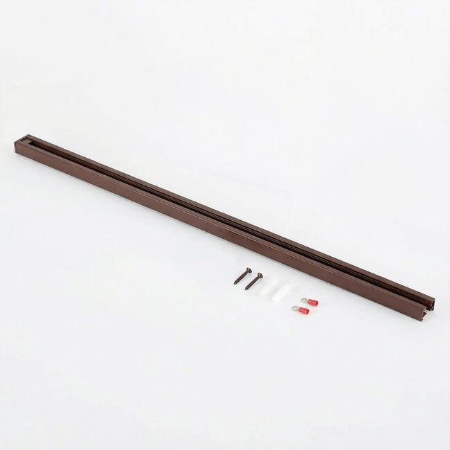 Connectable 1-phase rail, 75 cm, without connection block, with end cap - brown