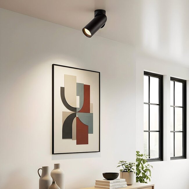 Minar surface-mounted spotlight – Black Ø6 cm