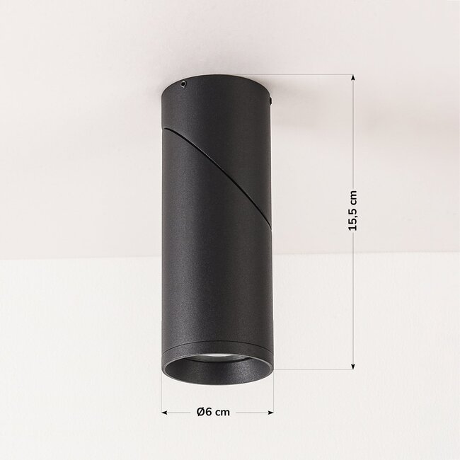 Minar surface-mounted spotlight – Black Ø6 cm