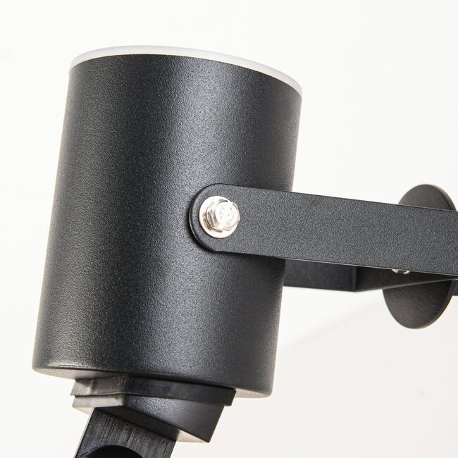 Solar garden spotlight Rivo with ground spike - black