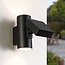 Solar wall light Atri – black with up- & downlight