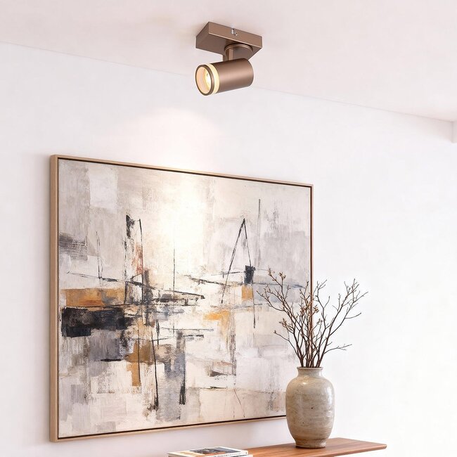 Modern Dotto ceiling spotlight in warm earth tone, 1-light - adjustable