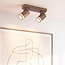 Modern ceiling spotlight Dotto in warm earth tones, 2-light - adjustable