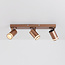 3-light adjustable ceiling spotlight Dotto in warm earth tone