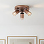 Focalo adjustable ceiling spotlight in warm earth tones - 3-light