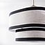 3-light pendant light Luxin with double linen shades - off-white with black accents