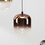 3-step dimmable Kafei pendant lamp with LED and glass shades in gold, smoked glass and copper
