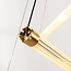 Designer pendant light Noqta with 3 light bars in gold brass – triac dimmable