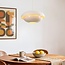 Modern retro pendant light globeia in light beige high-gloss