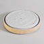 Modern Arvid ceiling lamp with beige stone effect, 3-step dimmable Ø40 cm