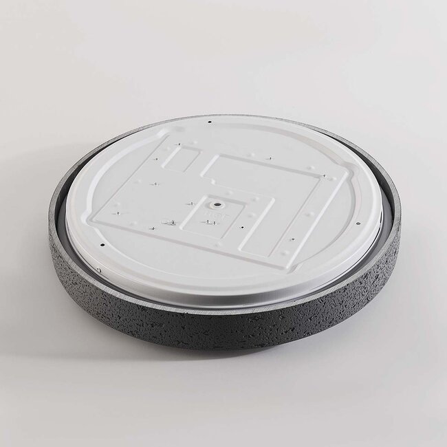 Modern ceiling lamp Arvid with dark grey stone effect, 3-step dimmable Ø40 cm
