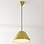 Calyx pendant lamp in glossy khaki green with white interior
