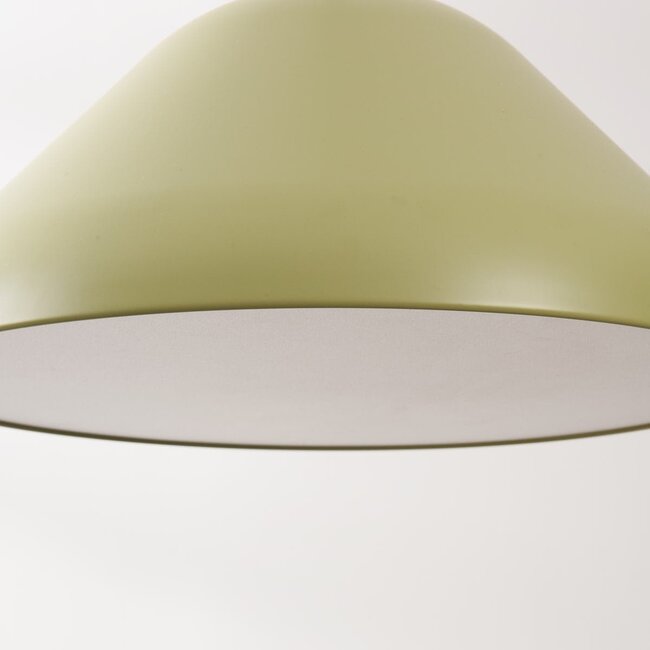 Pendant light Evara in khaki green with white interior