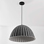 Siza pendant lamp with folded grey textile look – Ø55 cm