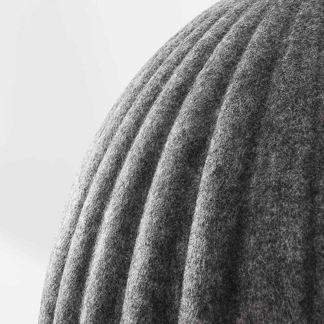 Siza pendant lamp with folded grey textile look – Ø55 cm