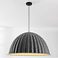 Pendant light Siza with folded grey textile look – Ø77 cm