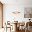 Pendant light Vea with organic beige-grey linen shade
