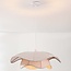 Vea Pendant Light with Organic Beige-Grey Linen Shade
