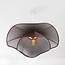 Pendant light Vea with organic linen shade in warm brown