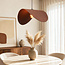 Modern Juna pendant lamp with brown linen shade in an organic shape