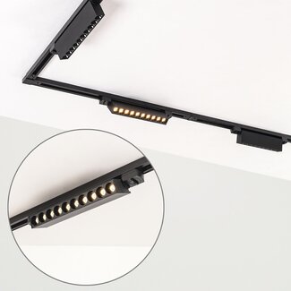 Modern 3-metre single-phase track lighting system with Nexu spotlights 3000K - Black