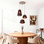 Boho 3-light pendant lamp Yra with cotton rope in warm Taupe and dark brown