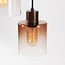 3-light pendant light Pella - brown ombre glass globes