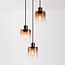 3-light pendant light Pella - brown ombre glass globes
