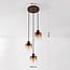 3-light pendant light Pella - brown ombre glass globes