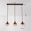 Pendant lamp Palaio with three glass shades in brown ombre effect