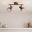2-light swivel ceiling lamp Phiene with brown ombre glass