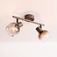 2-light swivel ceiling lamp Phiene with brown ombre glass