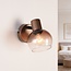 Swivel wall spotlight Pilou with brown ombre glass