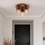 Ceiling lamp Lyo with three glass shades in brown ombre effect