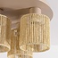 3-light ceiling light Canna - beige with woven rope