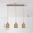 3-light pendant light Carrizo - beige with woven rope