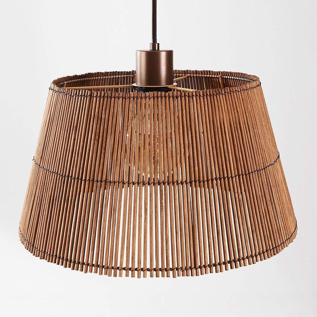Pendant lamp Tami in warm bronze with bamboo shade