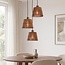 Designer pendant lamp Tami 3-light with natural bamboo and warm bronze