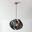 Pendant light Celina in black with rattan look