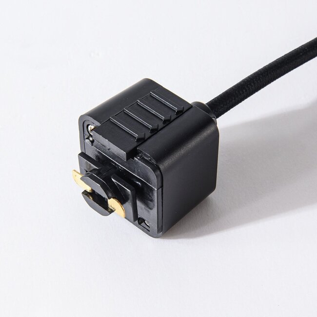 Power feed with ceiling plate for 1-phase track, black (round or square)