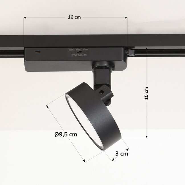 LED track spotlight Colle 1-phase 3000K, black