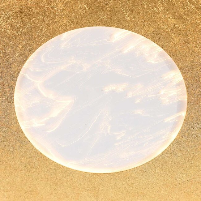 Ceiling light Cercul Ø40 cm black with gold leaf effect and 3-step dimmable