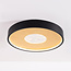 Ceiling light Cercul Ø40 cm black with gold leaf effect and 3-step dimmable