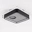 Ceiling light Cercal with 3-step dimmable LEDs and black with grey stone effect – 30 × 30 cm